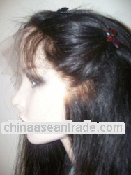 Beauty style 18" natural straight Chinese virgin human hair full lace wig,accept escrow payment