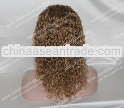 Best quality 16"8# deep curly indian remy hair full lace wig