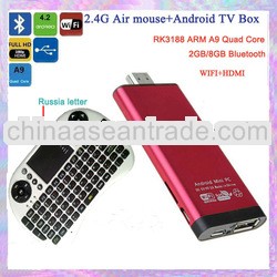 Best quality Android 4.3 TV Box /MK808 Rockchip3188 Quad Core 2GB/8GB google tv box IP tv , tv stick