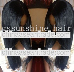Big Sale #1b silky straight 100% malaysian human remy hair 4x4 glueless silk top full lace wig whole