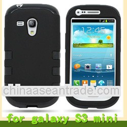 Black Hybird TPU Hard Plastic Case For Samsung Galaxy S3 Mini