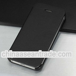 Black Ultra Slim Thin Flip Pu Leather Diary Book Case Cover for Iphone 5/5s