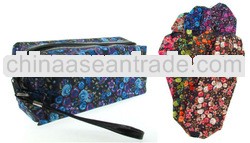 Brand New Oblong Rectangle MAKE-UP COSMETICS BAG Pencil Case CLUTCH - FLORAL
