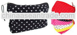 Brand New Rectangle MAKE-UP COSMETICS BAG Pencil Case LOVE HEART PRINT