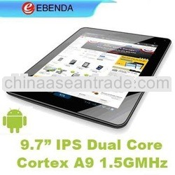 C97 Android4.0 Amlogic Cortex A9 duar core 1.5GMHz tablet pc 9.7inch IPS display touch screen