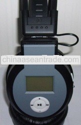 Card Wireless mp3 earphones LCD display headphones with FM radio