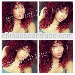 Celebrity!!! 18inch #1b/99j kinky curly u part wig for black women