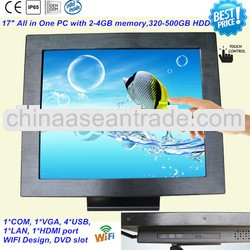Cheapset 17 Inch all in one touchscreen computer with DVD Slot