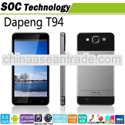 Dapeng T94 MTK6589 Quad Core 3G Android Phone 1GB RAM 4GB ROM 5 inch HD 1280x720 Piexl Camera 8.0MP