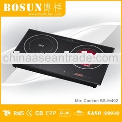 Double Panel Electric Mix Induction Infrared Cooker BS-M402
