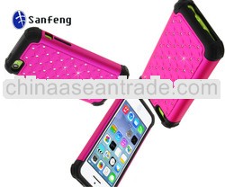 Factory Price Glittering Rhinestone Cover for iphone 5C,For iphone 5C Hybrid Combo Cover Case