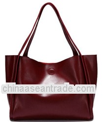 Fancy lady genuine handbag fashion real leather handbag high quality cowhide handbag