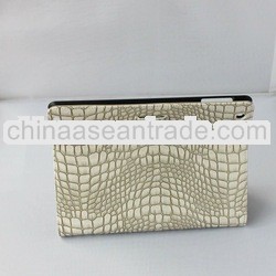 Fashinable Crocodile Pattern Leather Case Cover for Apple iPad3 White