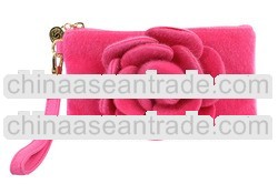 Fashion soft felt flower hand purse mobile bag 2014