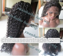 Finest quality wholesale cheap price 20" #1b virgin malaysian curly lace front wigs