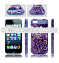 Flower luminous water transfer printing case for iphone5