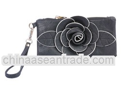 Flower mobile purse leather flower hand wallet bag
