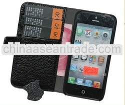For iPhone 5 Leather Case Real Leather Flip Case