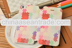 For iphone 5" leather wallet case colorful printed