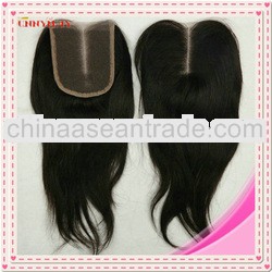 Grade 6A Middle part natural straight 100% Brazilian virgin human hair lace closure in stock