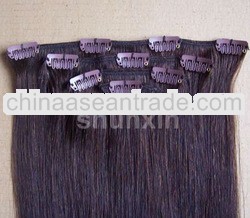 Hight quality 100% remy Chinese human hair, clips in hair extensions
