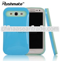 Hotsale Factory Price Iglow Mobile Phone Accessories For Samsung Galaxy S3 I9300 PC Silicone Skyblue