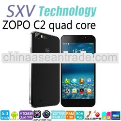 Hottest Zopo C2 Quad Core Mobile Phone Android 4.2 MTK6589 1.2GHz 5.0" LTPS 1920*1080pixel 13.0