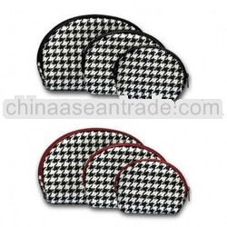 Houndstooth Print 3pcs Set Nesting Cosmetic Bag make up purse hot sale
