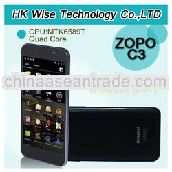 In stock ZOPO C3 5 inch FHD MTK6589T quad core phone 1.5GHz 1GB/16GB android 4.2 dual sim