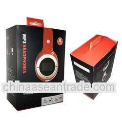 LCD display mp3 headphones Rechargeable battery support FM TF card