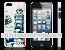 Leaning multideckTower Skinning Plastic Case for iPhone 5/5s