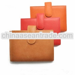 Leather Diary Card Holder With Button Closure