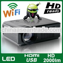 Low Cost Android 4.0 OS Wifi 3D DVD TV HDMI USB Portable LCD Home Theater 2000Lumens HD LED Video Pr