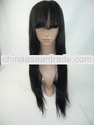 Lowest Price Peruvian Hair Full Lace Wigs With Bangs