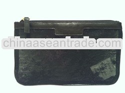 Luxury beautiful sexy black bud silk gauze translucent cosmetic bag for women