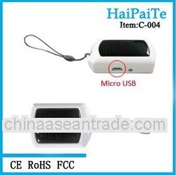 Micro usb solar keychain mobilephone charger for Nokia, Blackberry, Ipod, Samsung, LG, Motorola