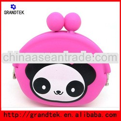 Mini silicone pochi purse for rubber animal purse panda cartoon