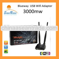 NEW Ralink 3070 high power blueway wireless usb adapter 3000mw with Double antennas