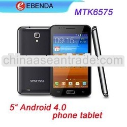 New 5inch phone android tablet dual camera full function 6575MTK dual sim cards android4.0 build in 