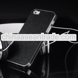 New Premium Elegant Leather Chrome black hard Case Cover for APPLE iPhone 5