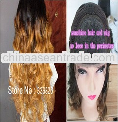New arrival 22" two tone ombre color #1b/144 loose wave100% virgin brazilian hair glueless lace