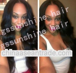 New coming #1b super wave indian human hair 4x4 silk top glueless wig