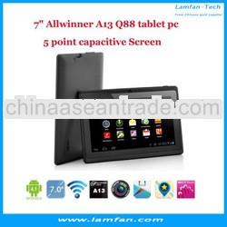 One day dispatch 7 inch A13 Q88 tablet android 4.0 512MB 4GB Wifi Dual Camera 35pcs lot