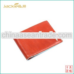PU257B2-MO Orange Fashion Flat Leather Wallets
