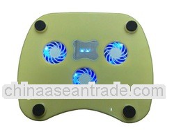 Plastic cute design 3 fans notebook cooling pad
