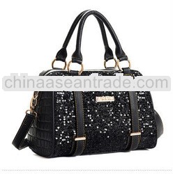 Popular girls leather bag bling shoulder bag tote bag OEM