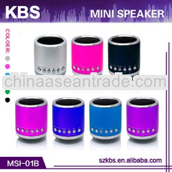 Portable Gift blue light mini speaker with Compatible USB/FM,LED light