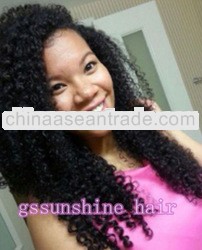 Promotion #1b kinky curl mongolian hair 4x4 silk top glueless full lace 100% human hair wig for blac