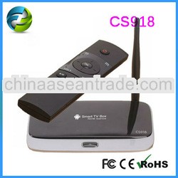 Quad Core Cortex A9 Google Android TV Box Wireless Bluetooth USB RJ45 Internet Smart TV Box CS918