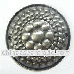 Round fashion old silver metal labels